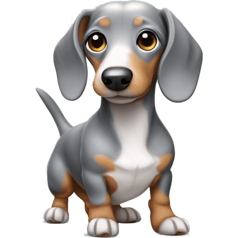 Grey and white dachshund  emoji