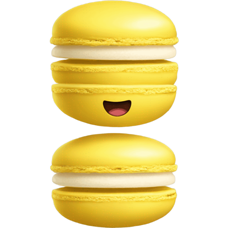 one yellow macaron  emoji