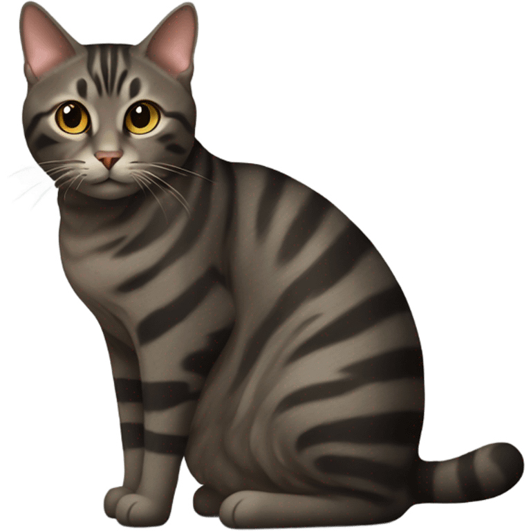 Dark tabby cat  emoji