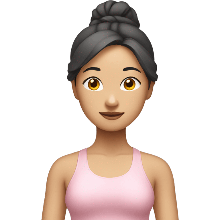 asian yoga girl light pink clothes  emoji