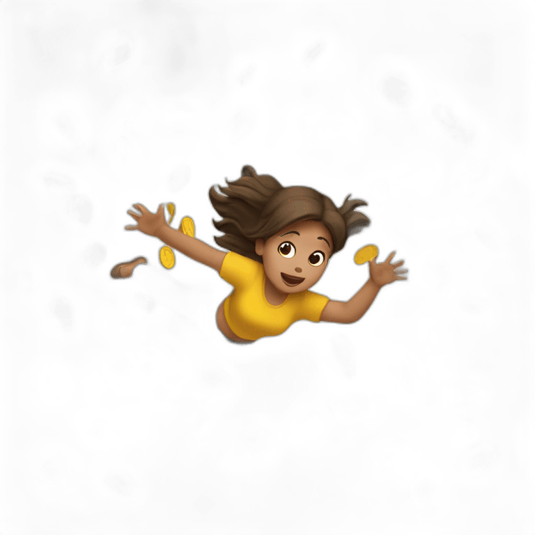 girl falling coins emoji