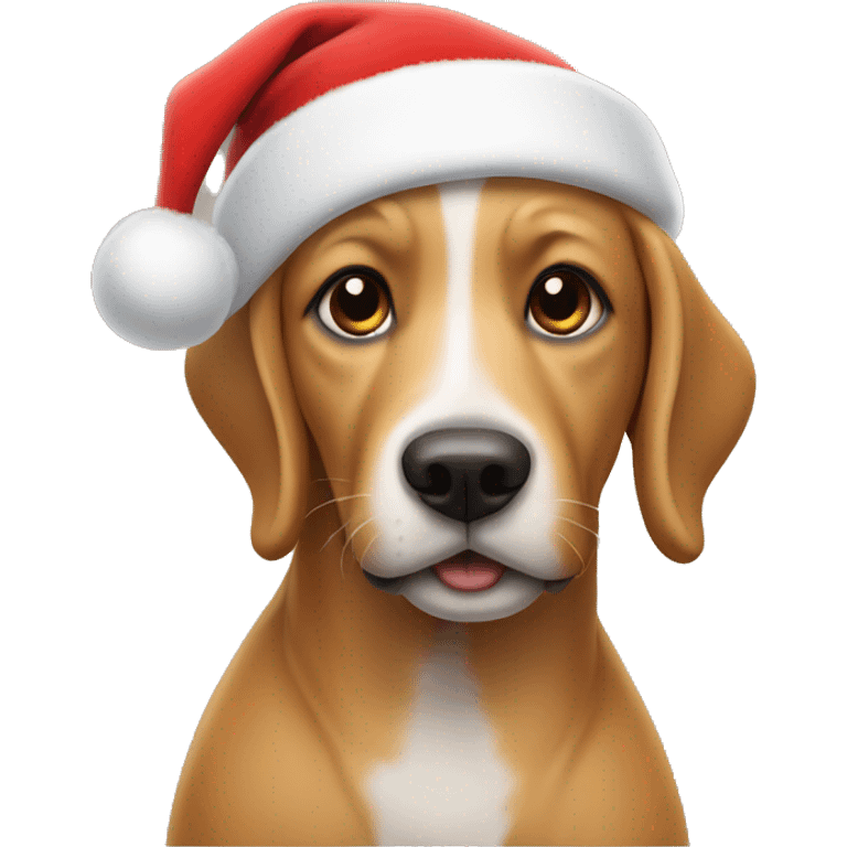 Dog wearing Santa hat  emoji