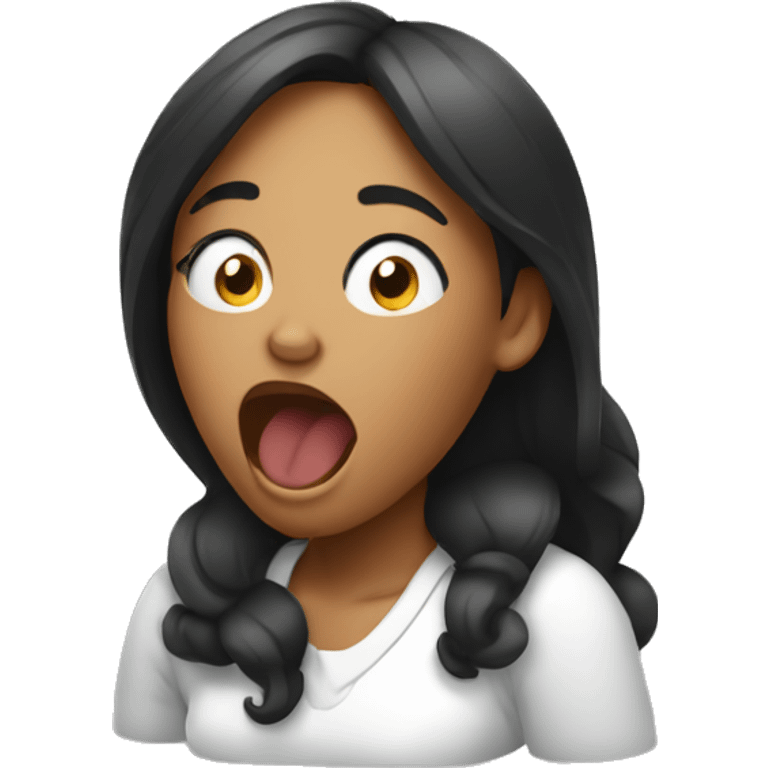 yawning black and white woman emoji