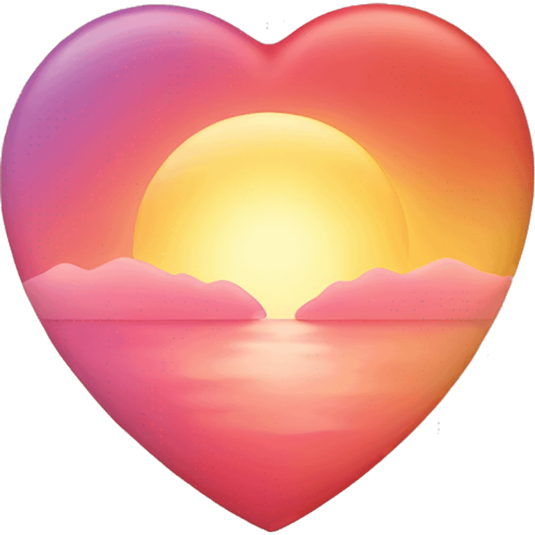 Heart with sunrise colours emoji