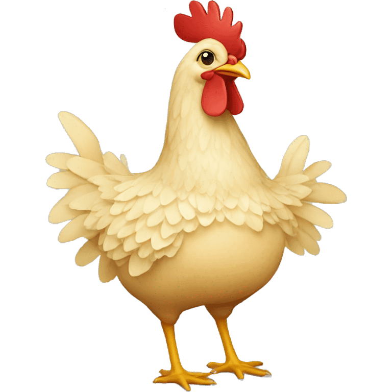 chicken with a dress emoji