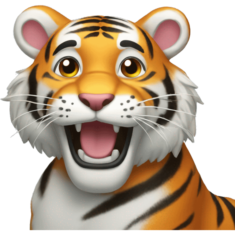 Happy tiger emoji