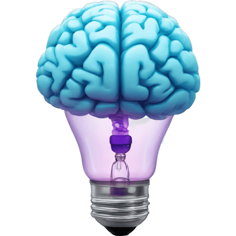 brain sparkles inside the glass light bulb emoji