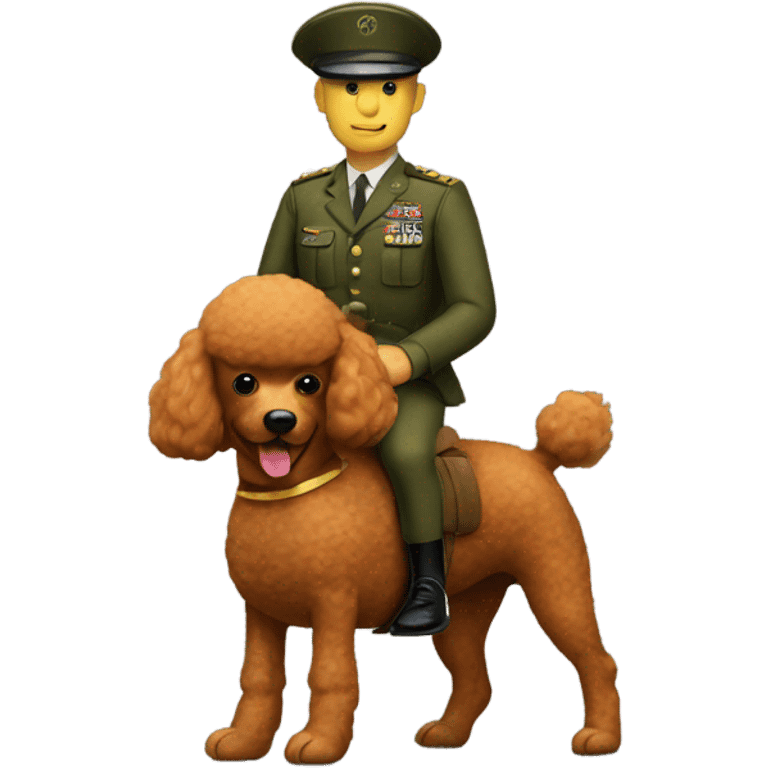 military man riding a red poodle  emoji