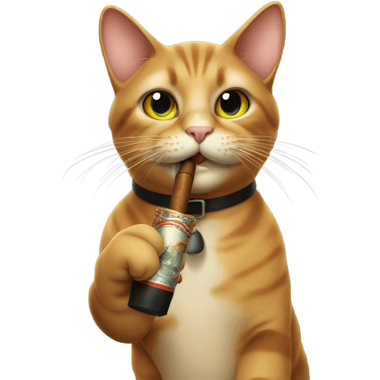 cat smoking a cigar emoji