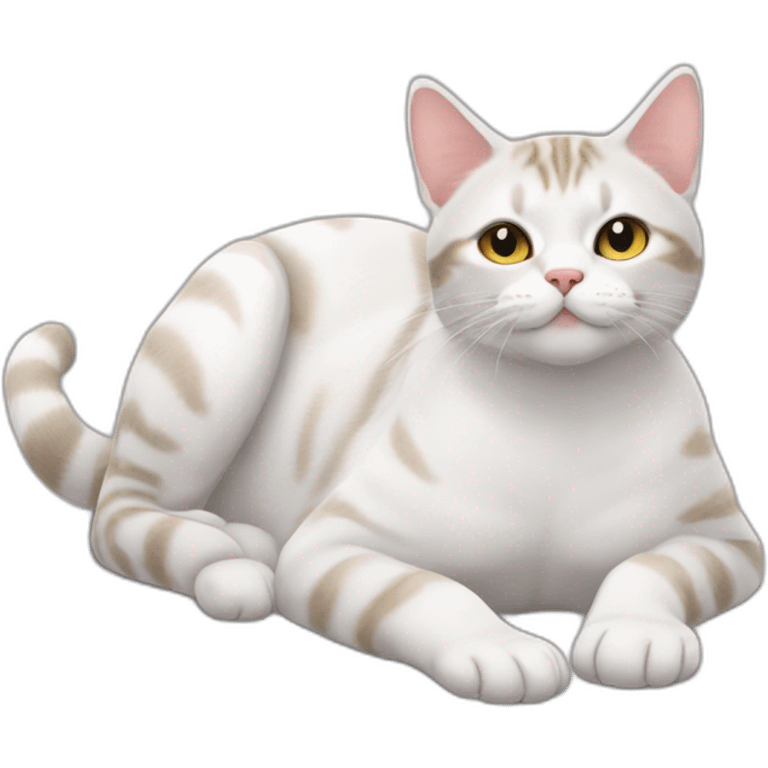 cat-American shorthair cathands-whole body-slee-lie down-Close your eyes. emoji