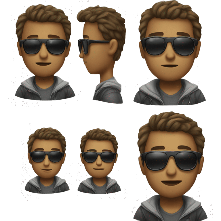 hacker look boy with sunglass emoji