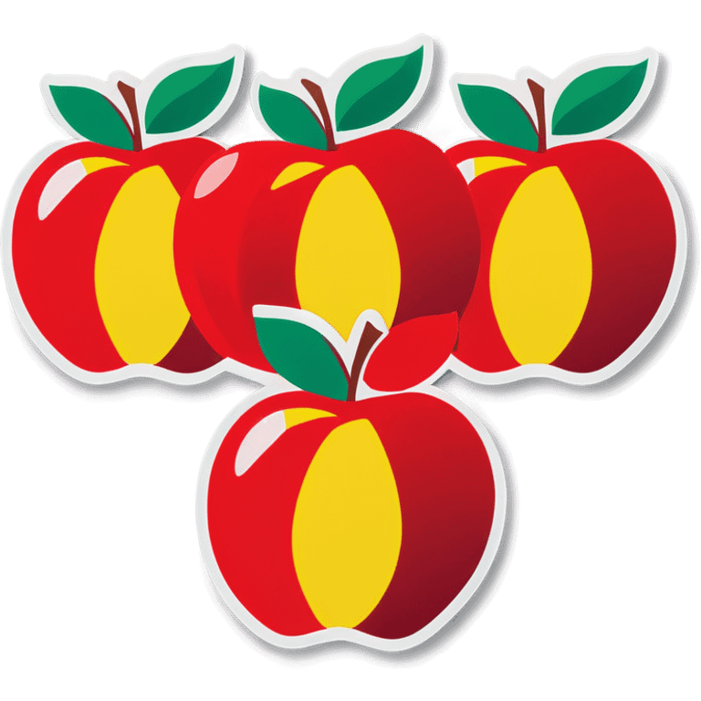 Six apples, side-by-side, on a playe emoji