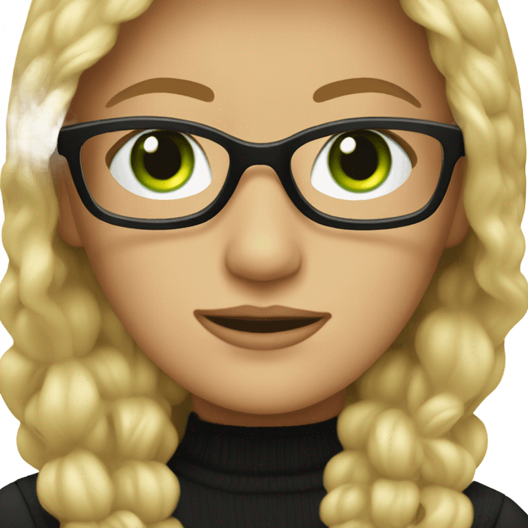 Black glasses dirty blonde hair green eyes  emoji