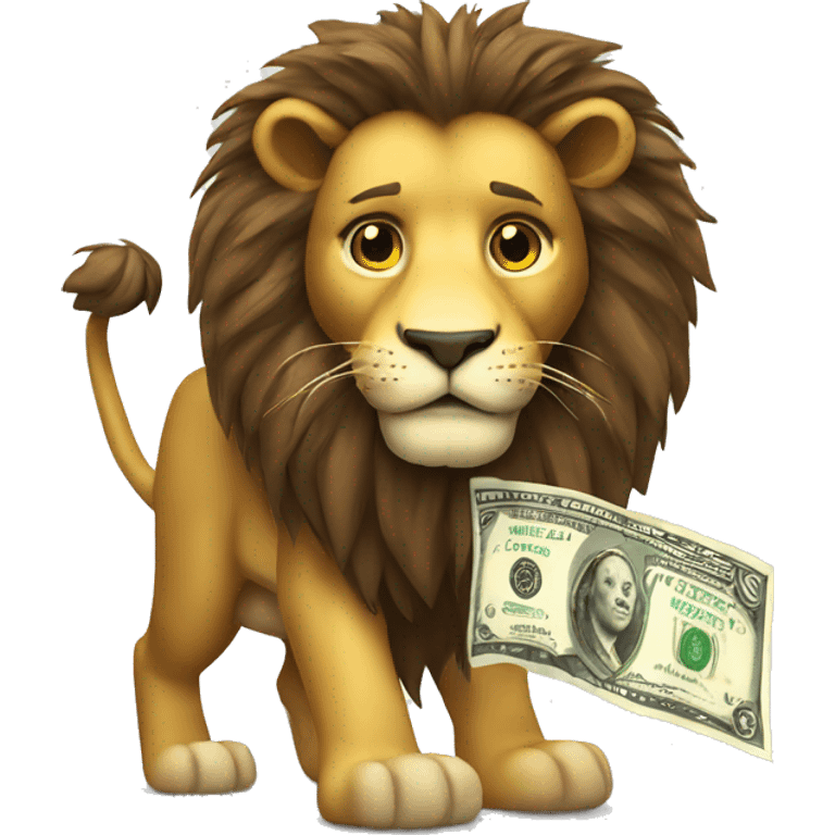 lion with a dolar in hand emoji