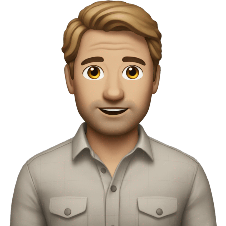 Memoji of Michael from the Office Wearing: Slightly rumpled casual shirt. Portrait emoji