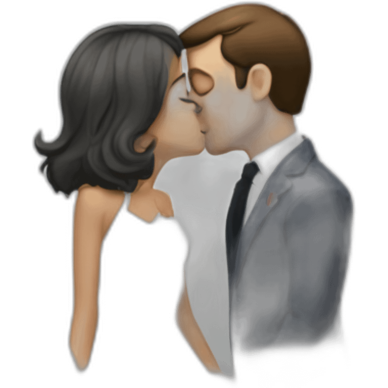 macron-kissing emoji