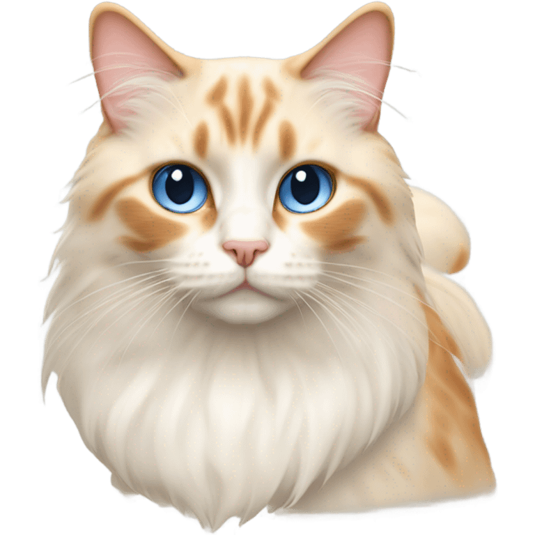 Flame point ragdoll cat with ginger ear fur emoji