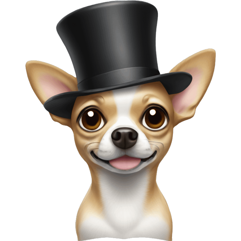 chihuahua with top hat emoji