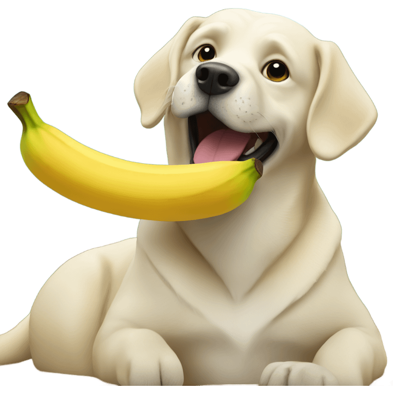 Dog eating banana  emoji