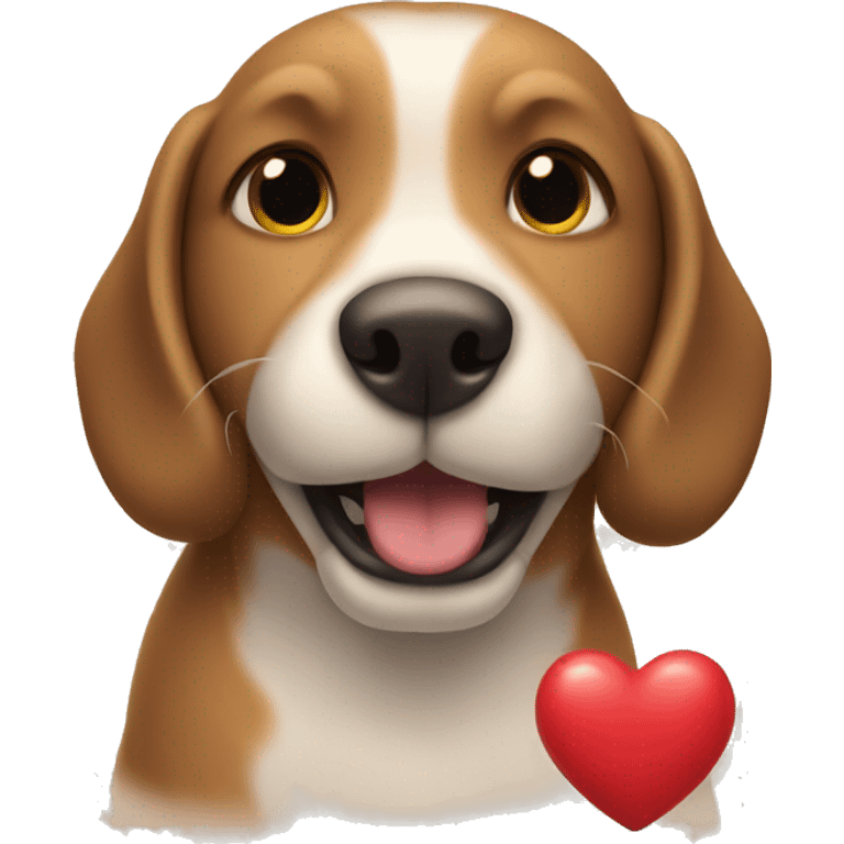 Dog bowling heart emoji