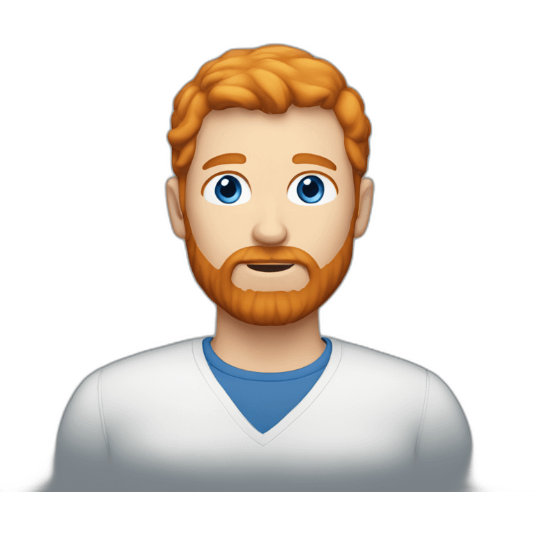 man with ginger hair beard and blue eyes emoji