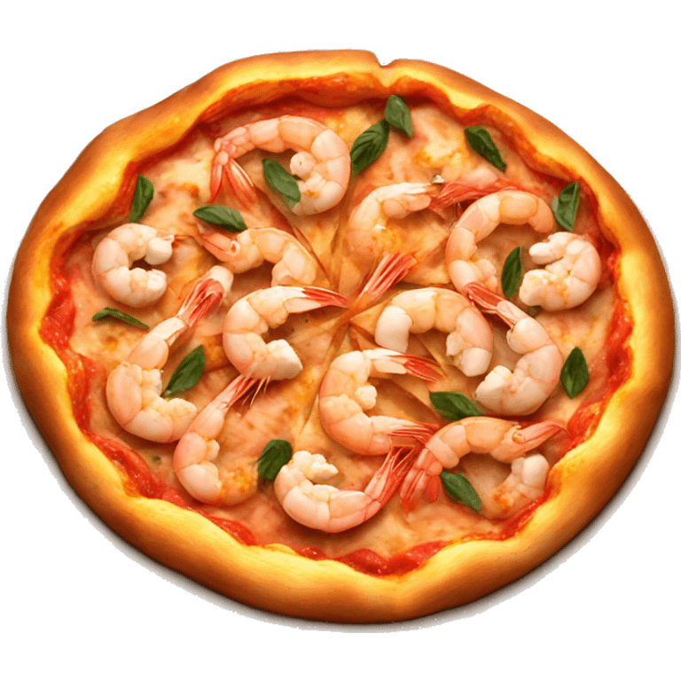 Full pizza with shrimp on it emoji