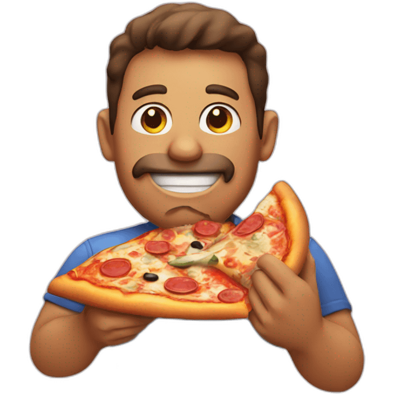 man eating pizza emoji