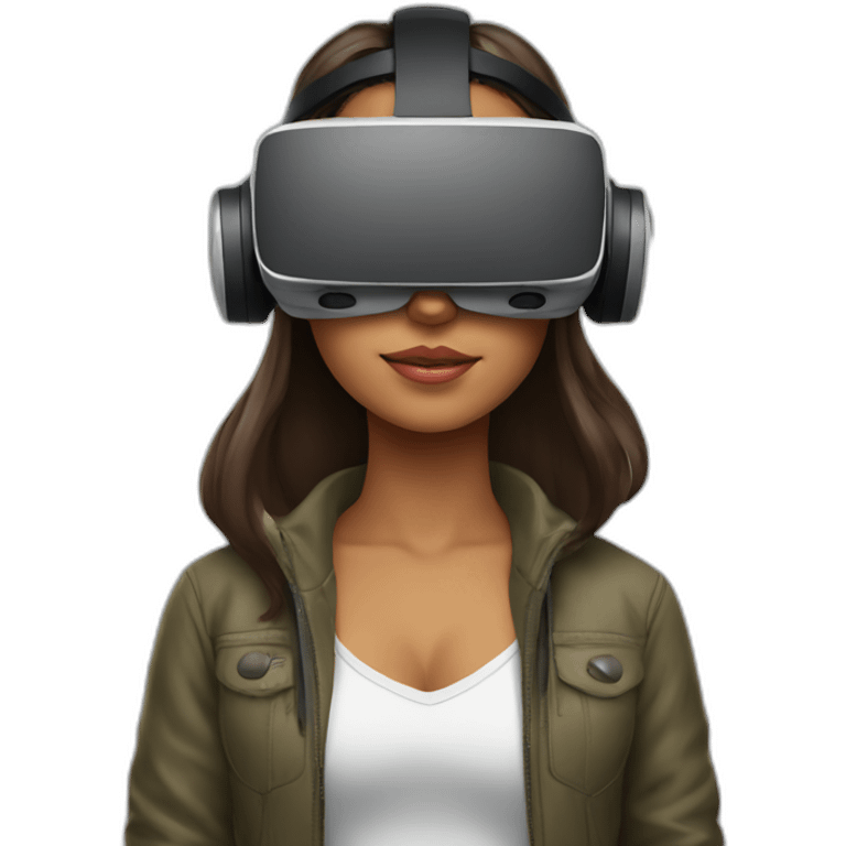 Graphic Designer colombian girl with VR headset emoji