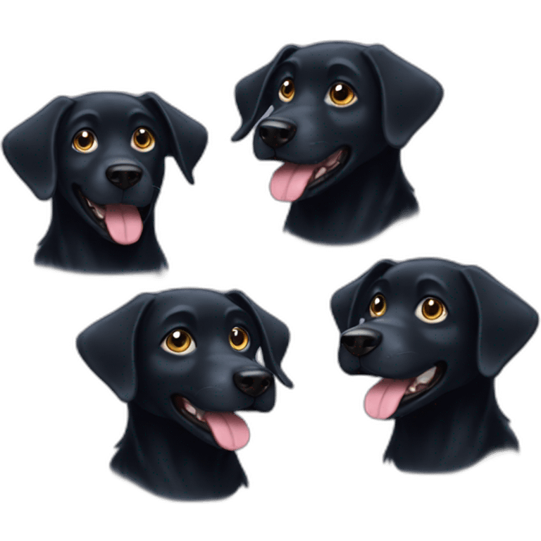 three headed black dog emoji