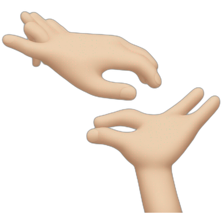 Two hands at the same height open, without the arms just the hands . Like in the concept red pill or blue pill.  emoji