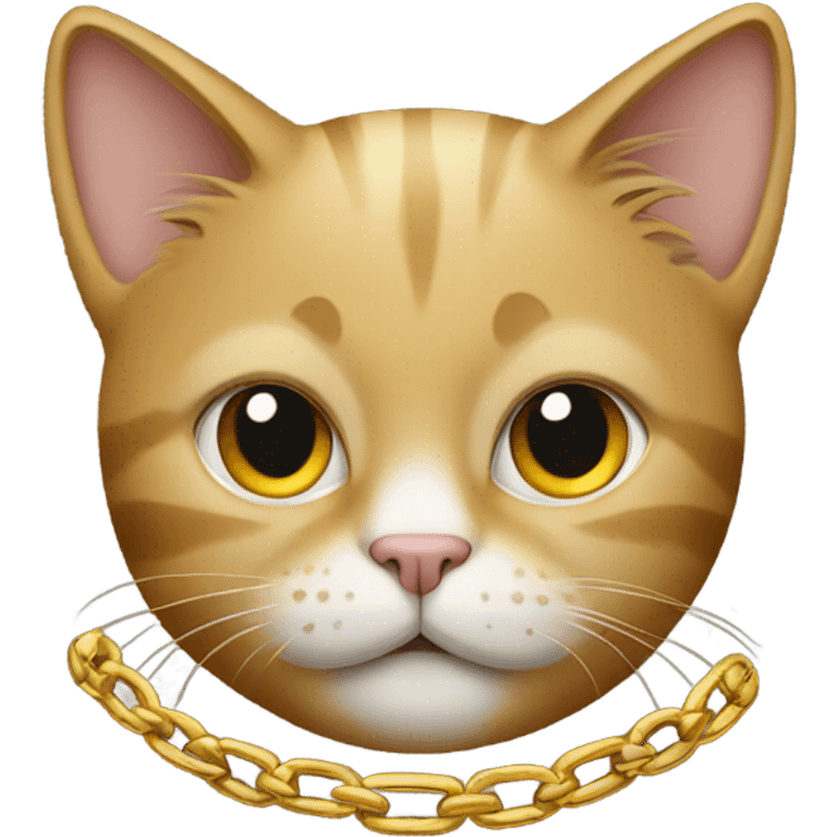 Cat with gold chain emoji