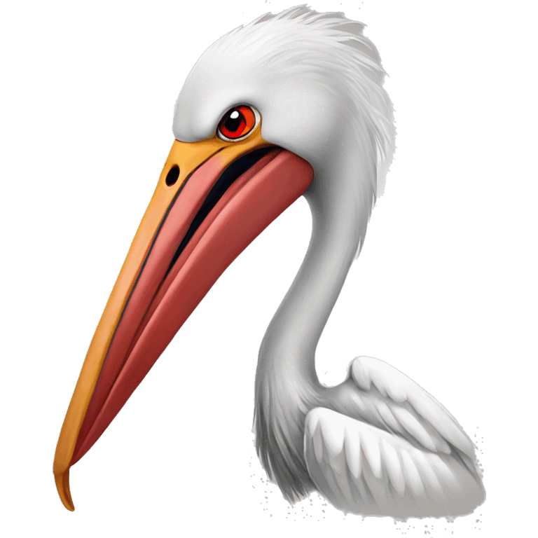 A pelican prince withred eyes emoji