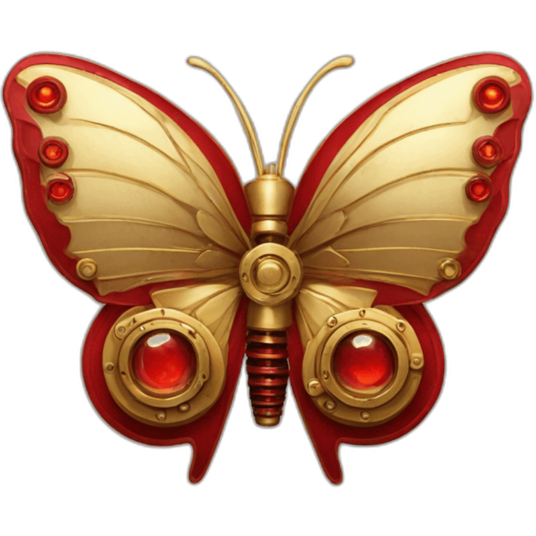 gold and red steampunk butterfly emoji