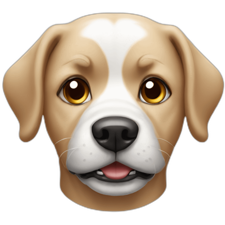 A dog expressing distain emoji