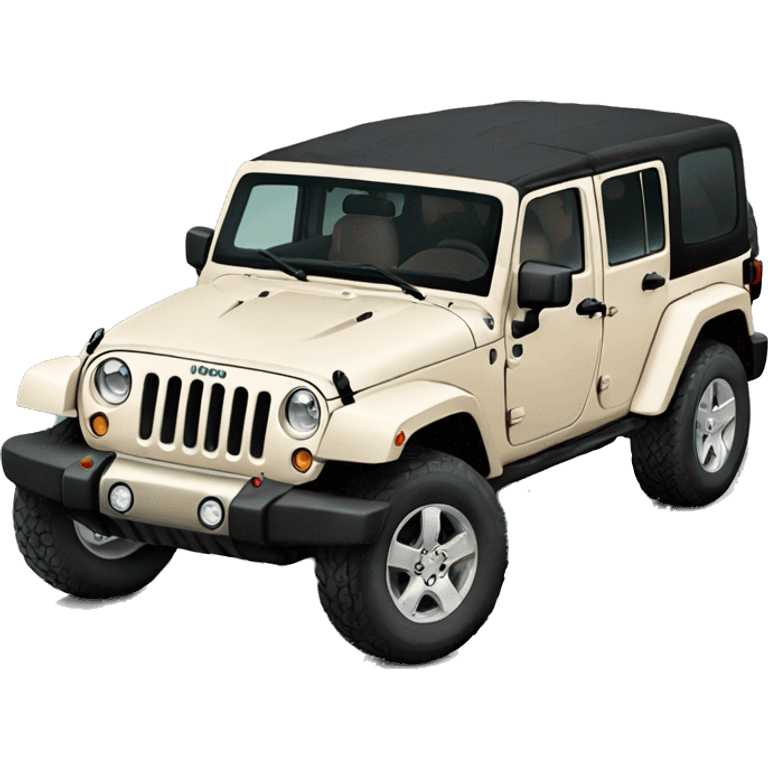 Light beige four door Jeep Wrangler emoji