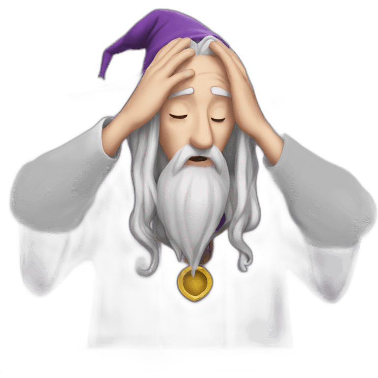 male wizard doing a face palm emoji