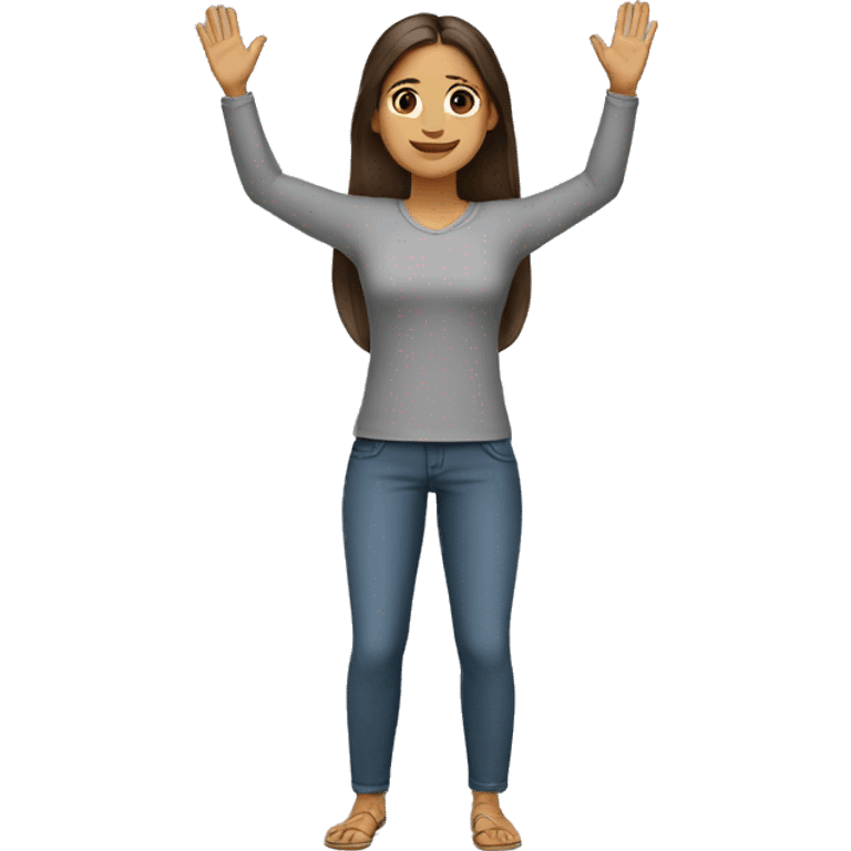 Spanish Woman (full-body) (both arms raised) (straight hair) emoji