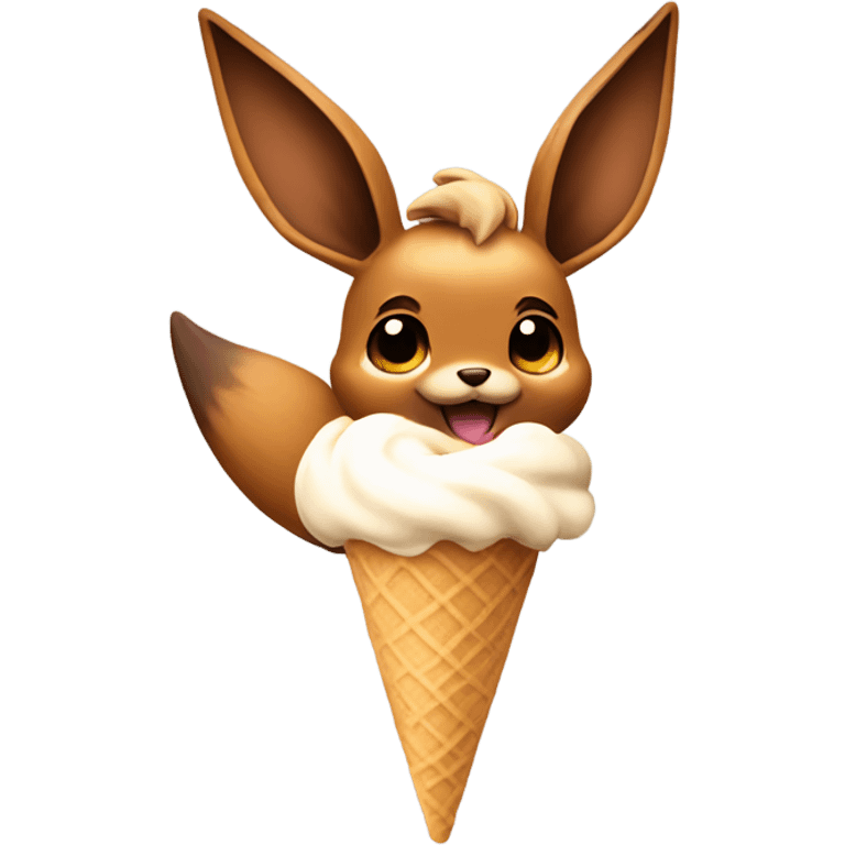 Eevee eating ice cream emoji