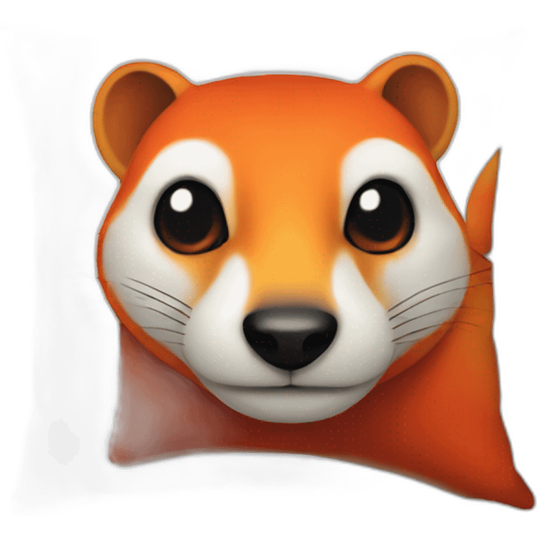 mongoose red white orange on a pillow emoji