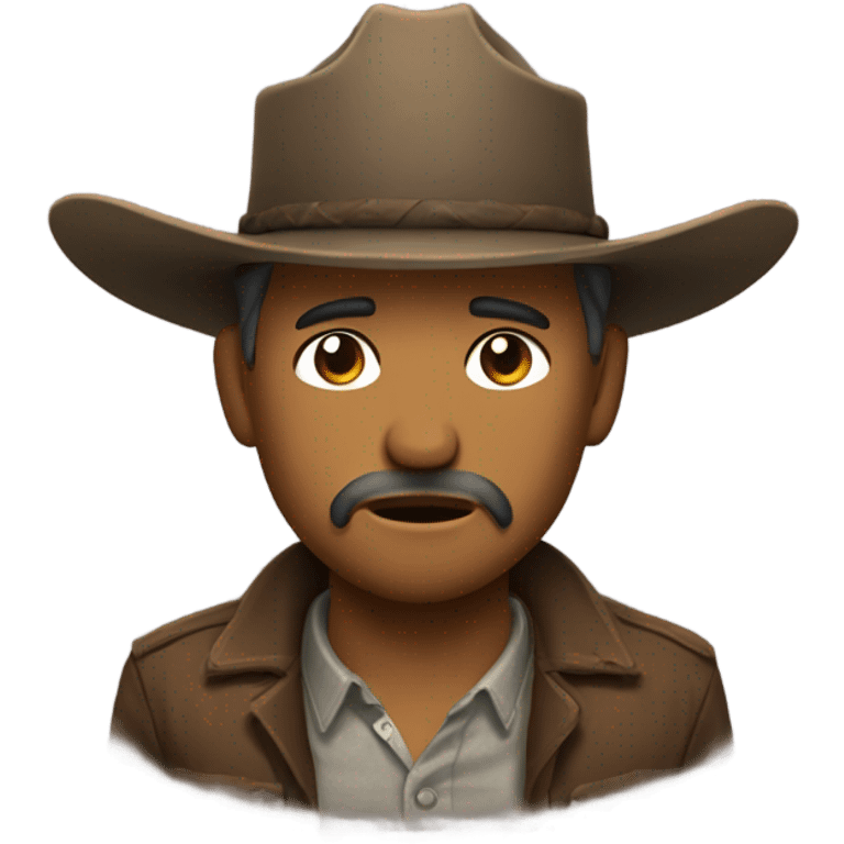 Crying cowboy emoji