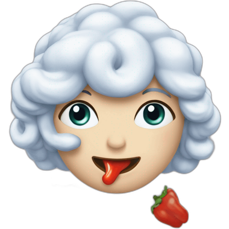 La reine des neige qui mange un piment  emoji