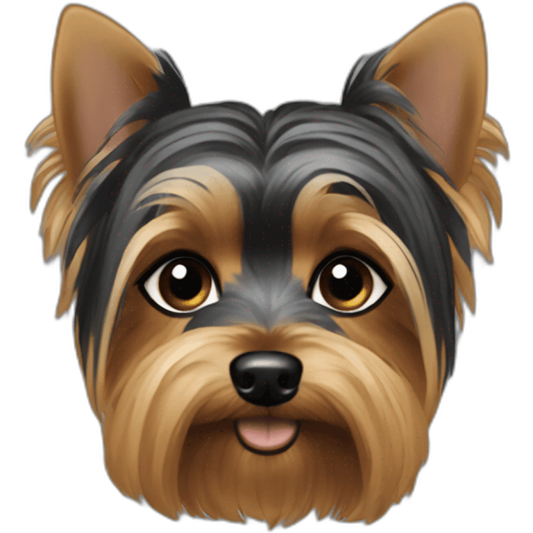 Short snout Yorkie dark black eyes emoji