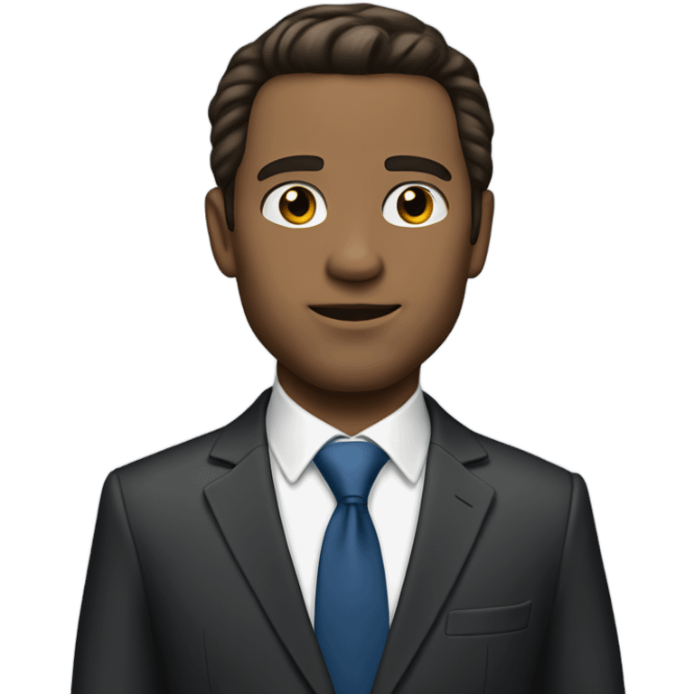 Billionare man with brunette straight hair on a suit emoji