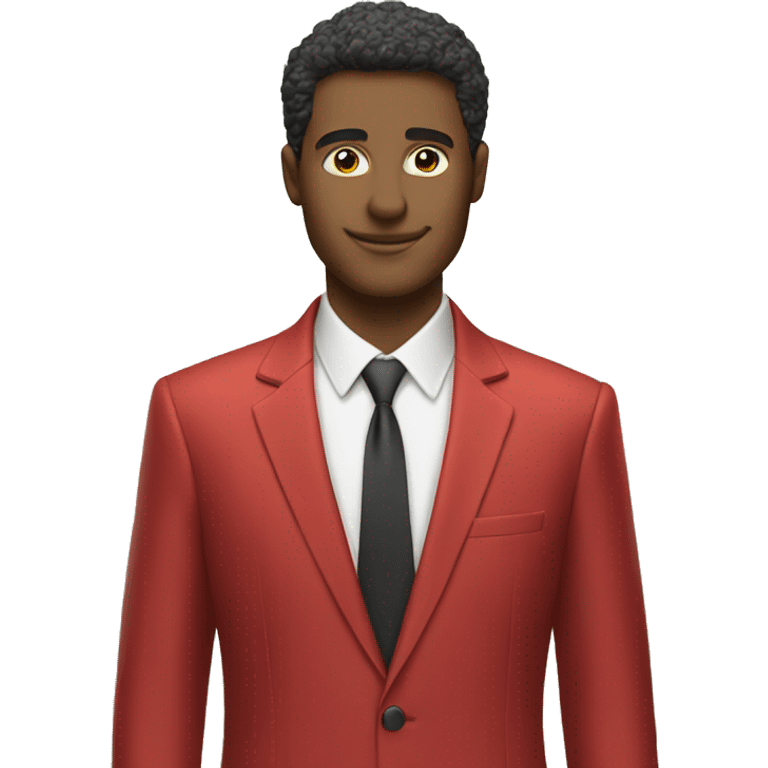 a guy in finance wearing red suit in cash emoji