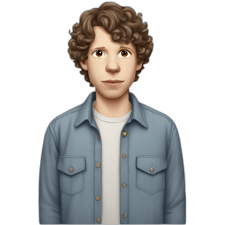 jesse-eisenberg cartoon wearing shirt emoji