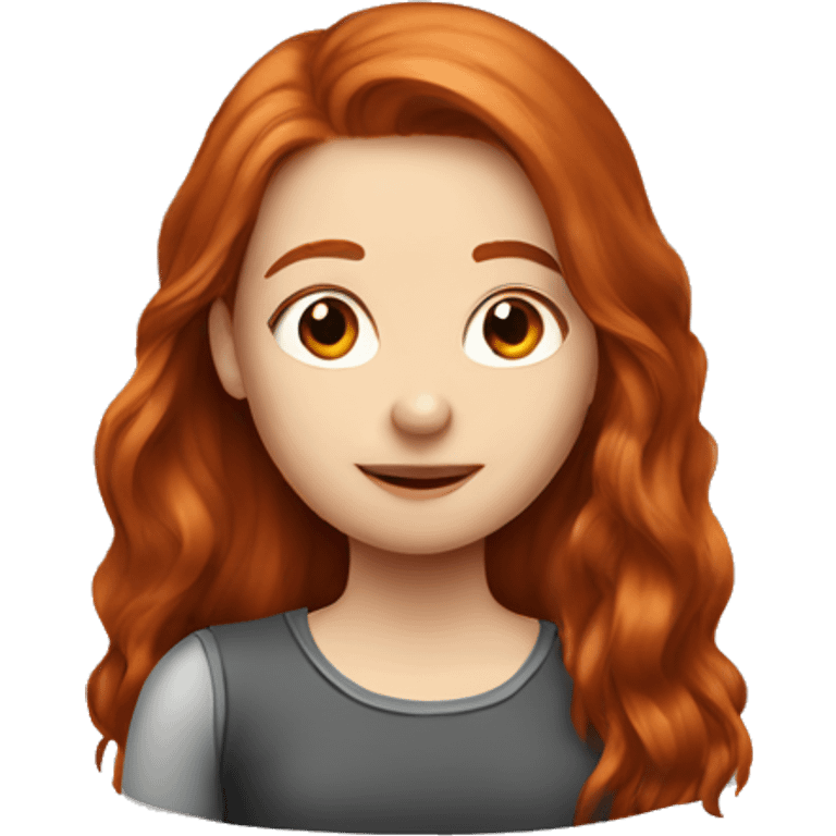 redhead girl long hair with rat on her shoulder emoji