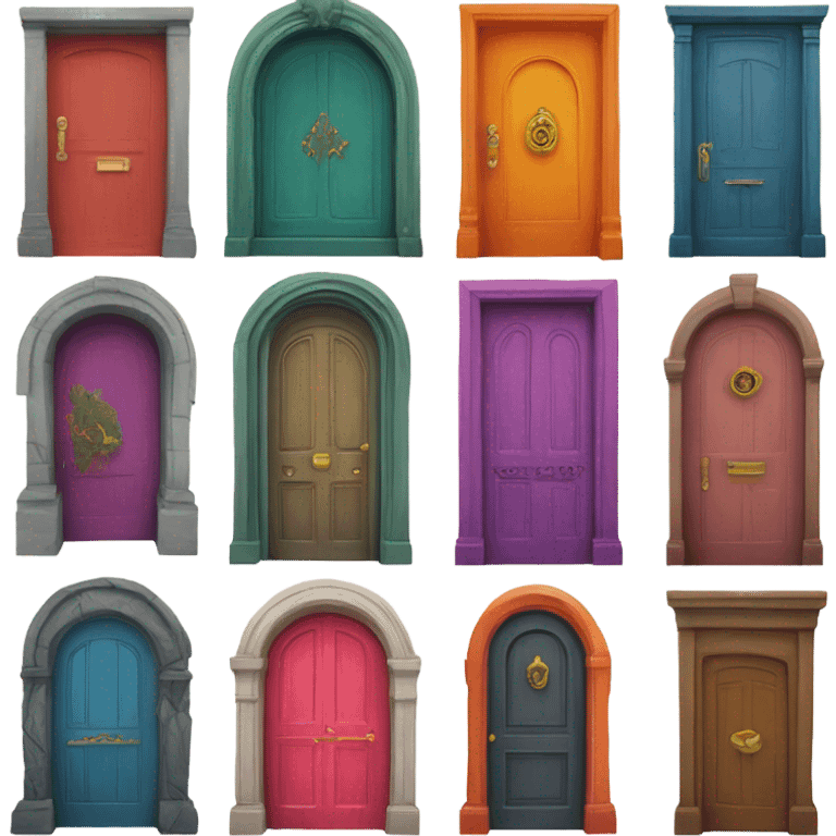 Coloursful doors emoji