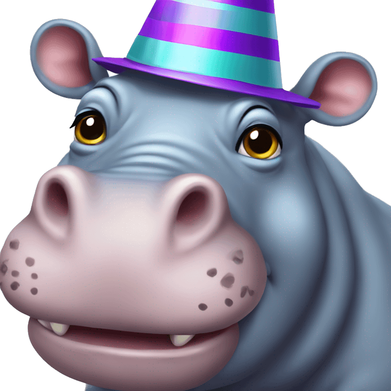 Hippo in a party hat  emoji