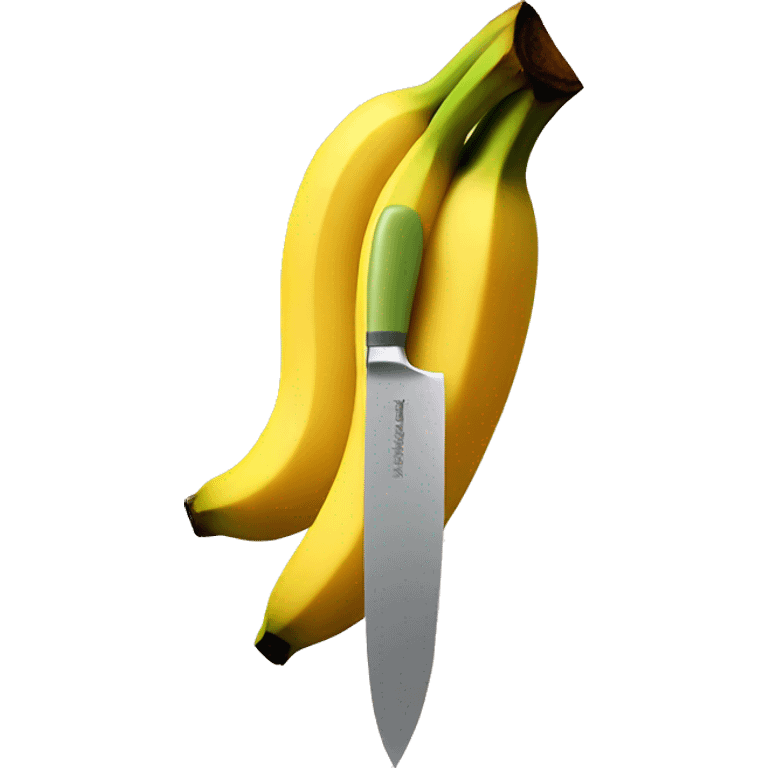 a banana being cut by a knife emoji