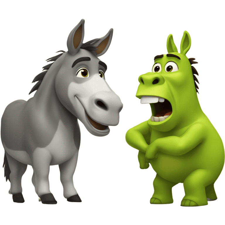 Donkey singing to Sherk emoji